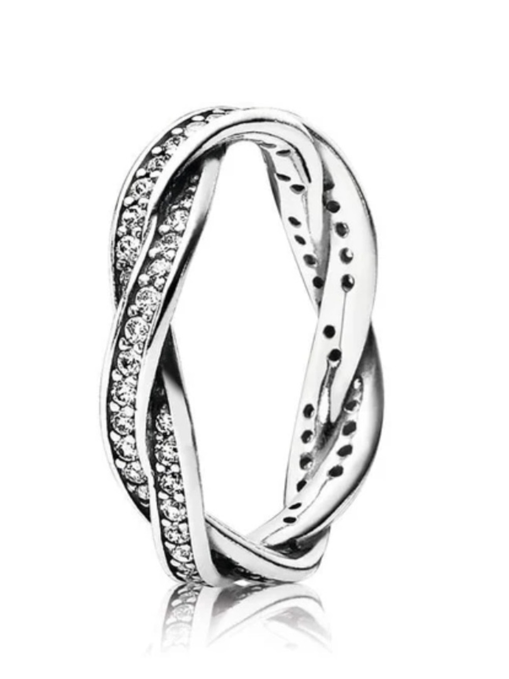 Pandora Twist of Fate Stackable Ring with Clear CZ Sterling Silver
